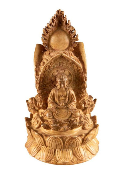 Stupa Portative Tibétaine En Résine – Bouddha Shakyamuni, Guan Yin Et Padmasambhava