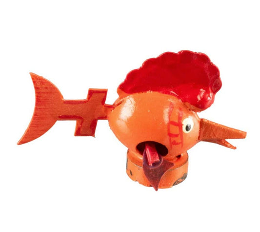 Animal Magnet Poisson Orange À Voile en Coque de Pistache
