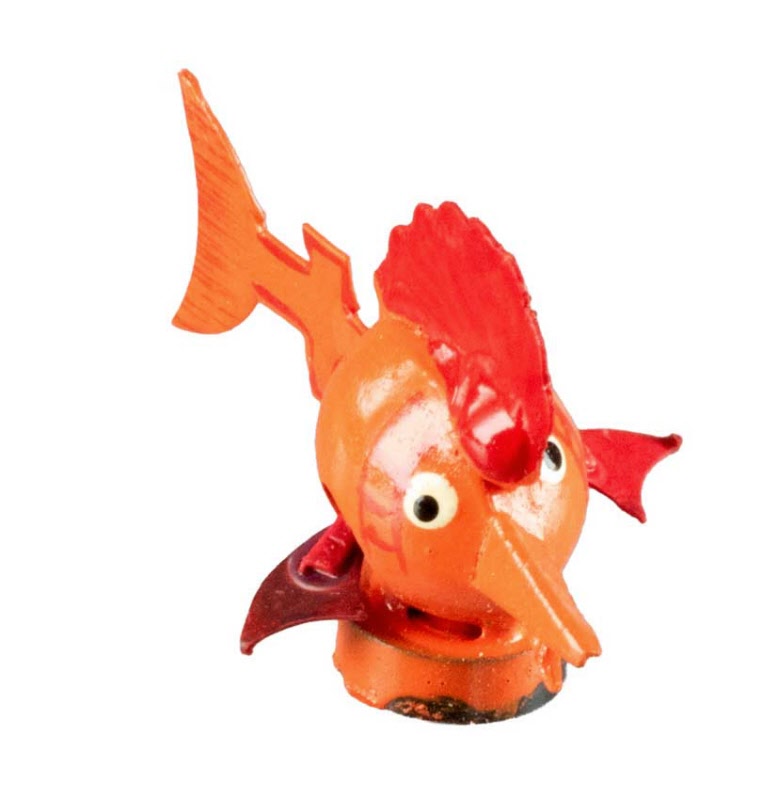 Animal Magnet Poisson Orange À Voile en Coque de Pistache