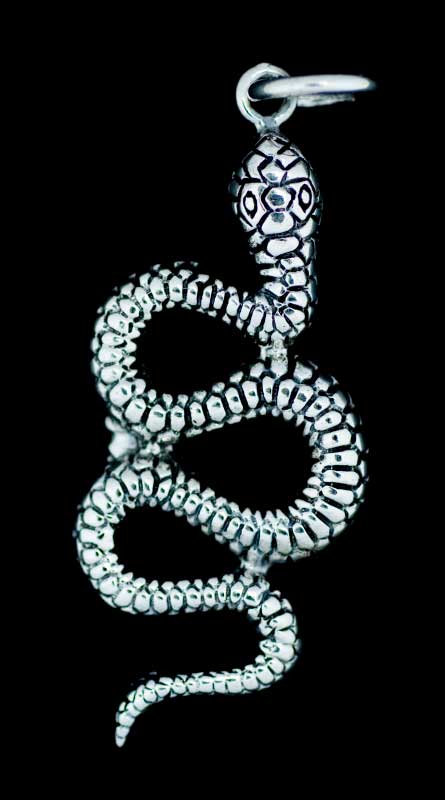 Pendentif Tibétain Serpent Cobra en Argent Massif 925