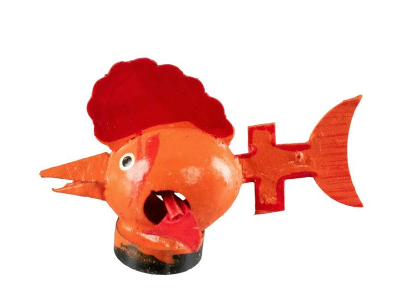 Animal Magnet Poisson Orange À Voile en Coque de Pistache