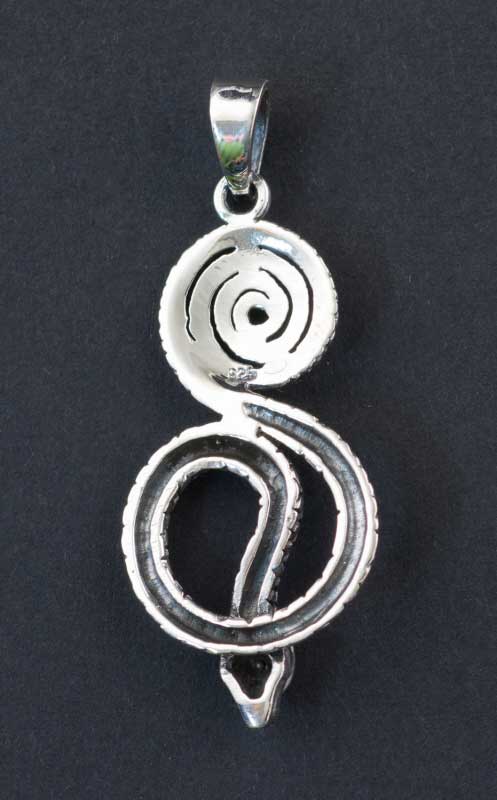 Pendentif tibétain serpent cobra Naja en argent massif 925 – Bijou protecteur artisanal