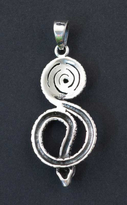 Pendentif tibétain serpent cobra Naja en argent massif 925 – Bijou protecteur artisanal