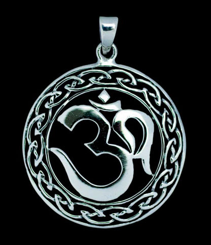 Pendentif Tibétain Om Sacré En Argent Massif 925