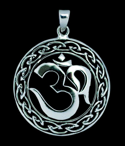 Pendentif Tibétain Om Sacré En Argent Massif 925