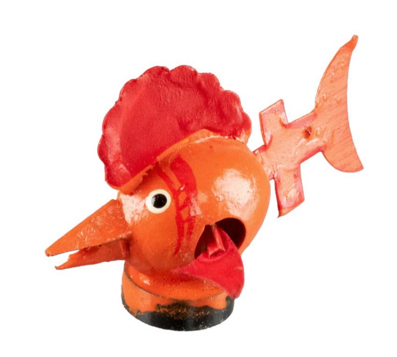 Animal Magnet Poisson Orange À Voile en Coque de Pistache