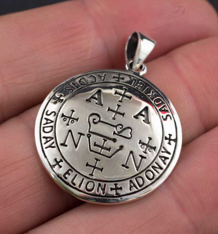 Pendentif sceau de l’Archange Zadkiel (Sadkiel) – sigil talisman en argent massif 925