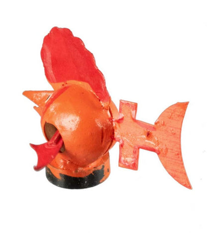 Animal Magnet Poisson Orange À Voile en Coque de Pistache