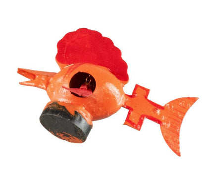Animal Magnet Poisson Orange À Voile en Coque de Pistache