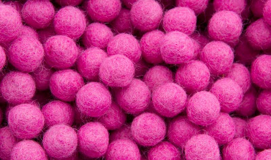 Perles En Feutrine De Laine Roses Du Népal 1 et 1,5 Cm – Lot De 50 Boules Artisanales