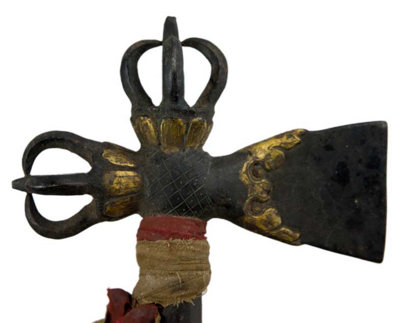 Parashu Tibétain en Fer – Hache Rituelle Bouddhiste Tantrique