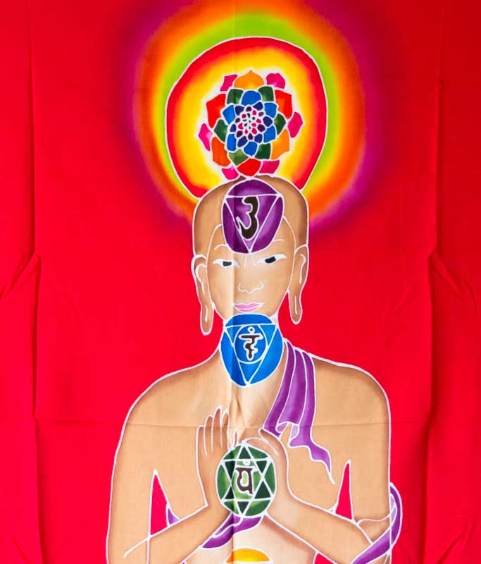 Batik Chakra Bouddha Connexion – Peinture Artisanale sur Coton de Bali
