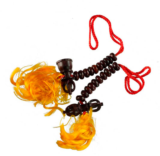 Compteur de prières à mala tibétain en bois – Accessoire rituel pour chapelet bouddhiste
