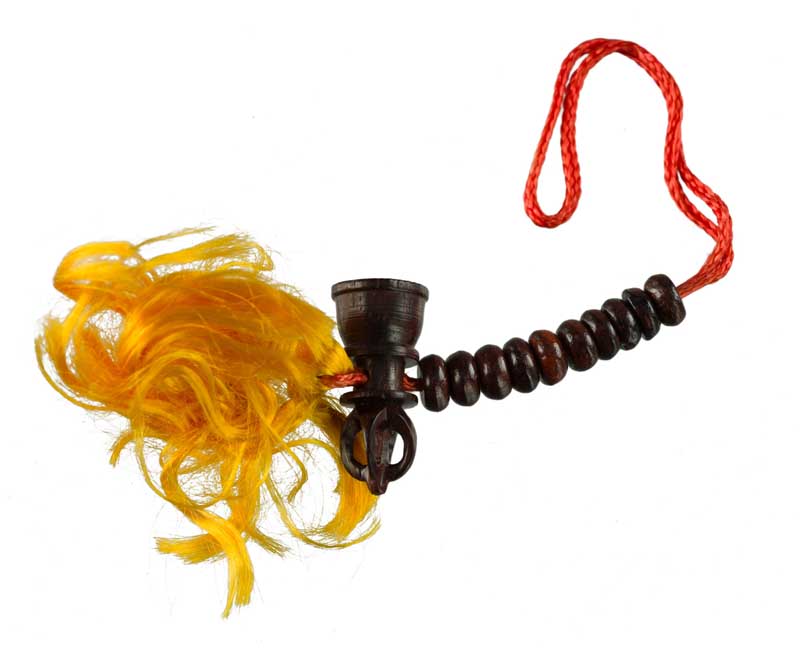 Compteur de prières à mala tibétain en bois – Accessoire rituel pour chapelet bouddhiste
