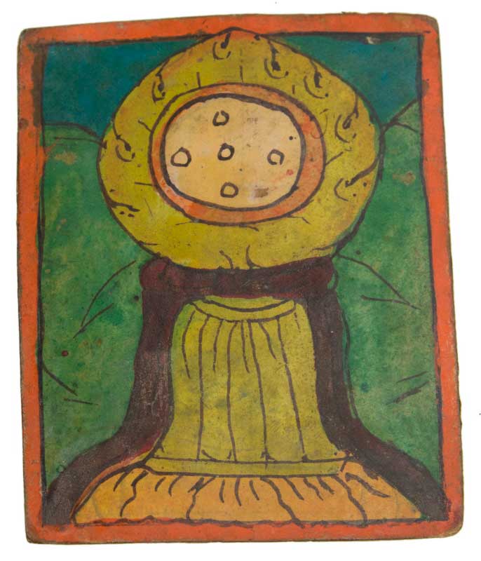 Tsakli Tibétain Miroir Adarsha – Peinture Miniature Rituelle Bouddhiste