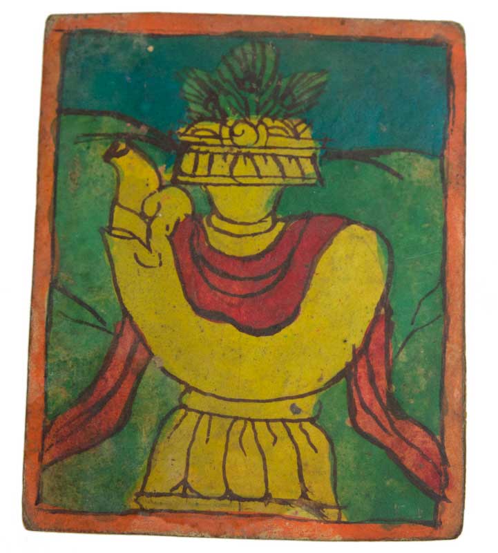 Tsakli Tibétain – Peinture Miniature Initiatique Bouddhiste Avec Invocation Tibétaine