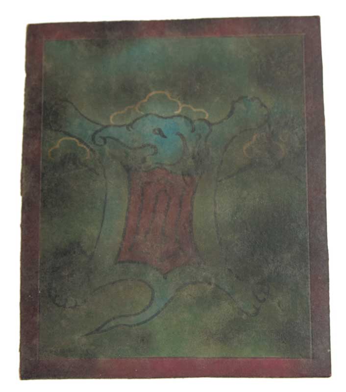 Tsakli Éléphant – Peinture Miniature Tibétaine Rituelle Artisanat Himalayen