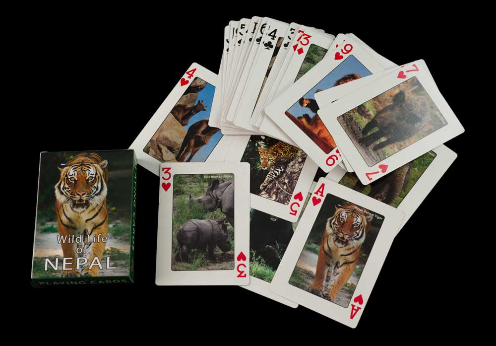Jeu de 56 Cartes à Jouer – Les Animaux de l'Himalaya du Népal