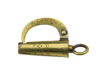 Ancien Cadenas Décoratif Du Népal En Métal – Artisanat Traditionnel
