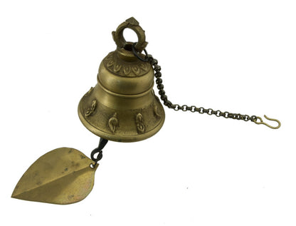 Cloche à Vent Bouddhiste Tibétaine avec Feuille de Lotus – Haute Qualité Sonore