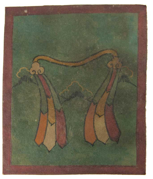 Tsakli Nœud Coulant – Peinture Miniature Tibétaine Rituelle Artisanat Himalayen