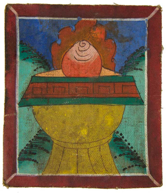 Tsakli Cintamani – Carte Tantrique Tibétaine Peinture Miniature Rituelle