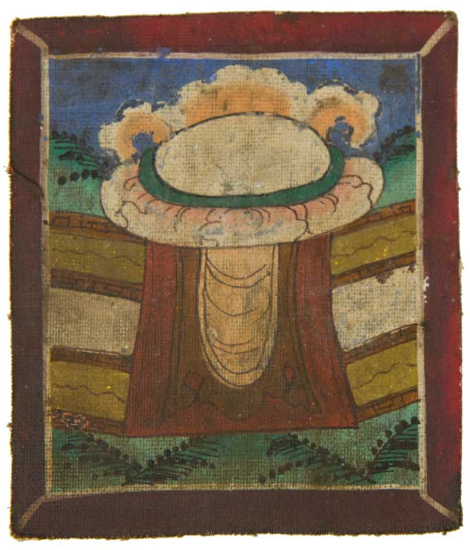 Tsakli Tibétain Vajrapani – Carte Rituelle Bouddhiste Peinte à la Main