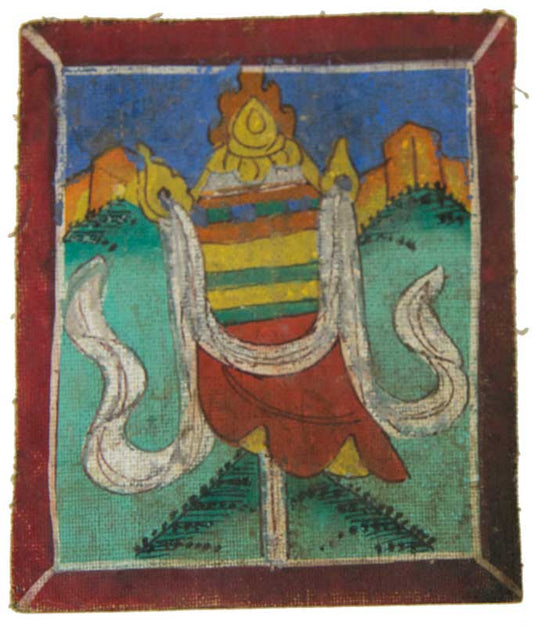 Tsakli Bannière De La Victoire – Peinture Miniature Tibétaine Rituelle