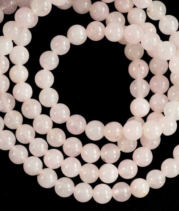 Mala Tibétain 108 Perles En Quartz Rose Naturel 6 mm – Collier Bouddhiste Artisanal