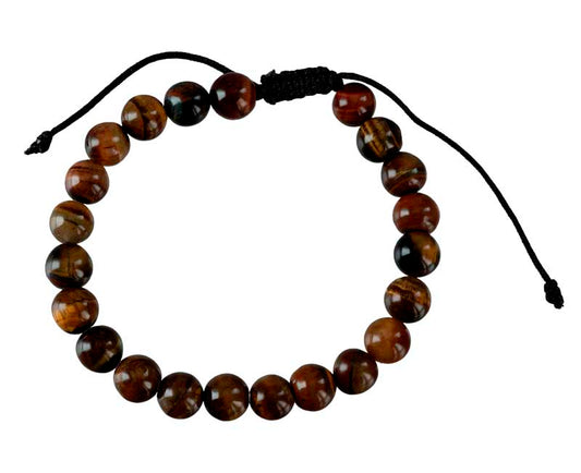 Bracelet bouddhiste en œil de tigre – mala tibétain artisanal réglable du Népal