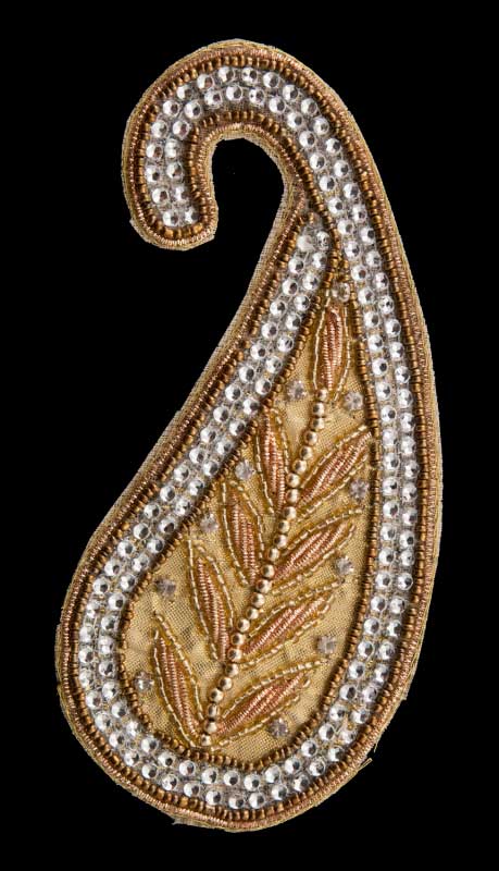 Grand Écusson Brodé Cachemire Avec Strass – Artisanat Indien
