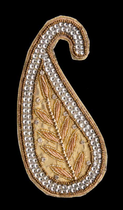 Grand Écusson Brodé Cachemire Avec Strass – Artisanat Indien