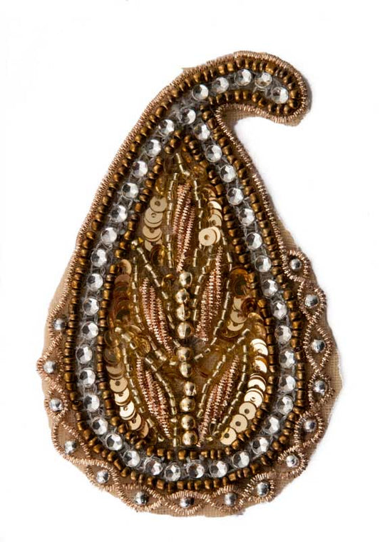 Écusson Brodé Cachemire Avec Strass – Artisanat Indien