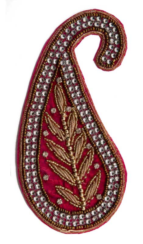 Grand Écusson Brodé Cachemire Avec Strass – Artisanat Indien