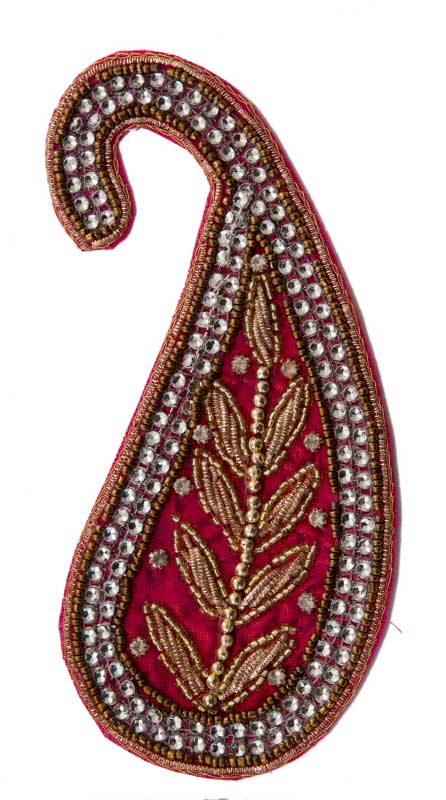 Grand Écusson Brodé Cachemire Avec Strass – Artisanat Indien