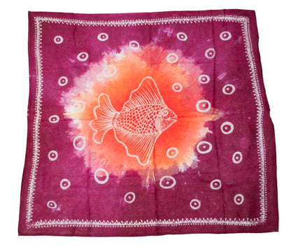 Batik du Sri Lanka Le Poisson et la Mer – Peinture Artisanale sur Coton