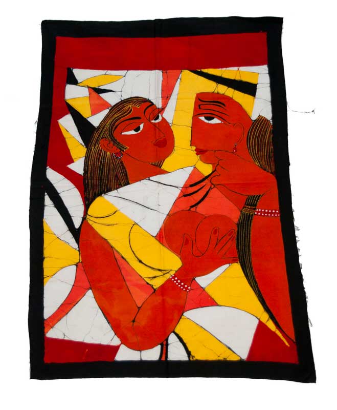 Batik du Sri Lanka « Création Érotique » en Toile de Coton Fait Main