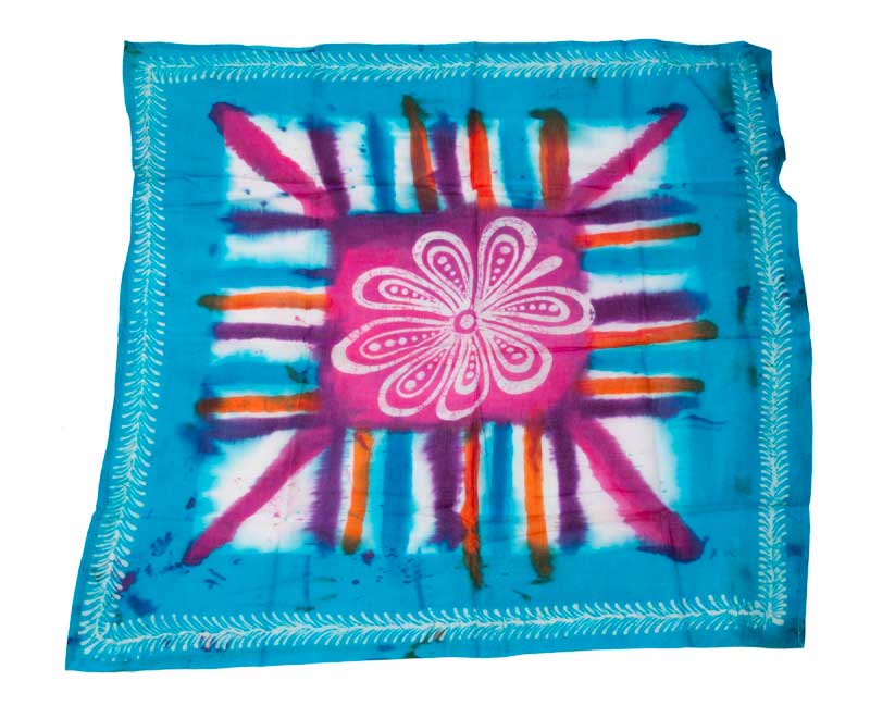 Batik du Sri Lanka Fleur de Vie – Peinture Artisanale sur Coton