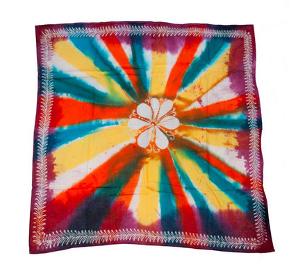 Batik du Sri Lanka Fleur et Espoir – Peinture Artisanale sur Coton