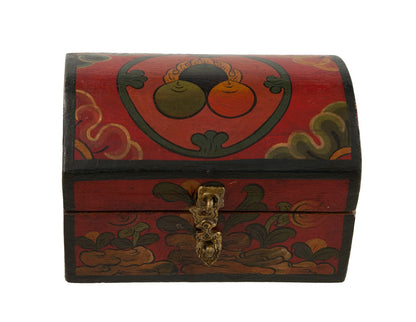 Boîte à bijoux en bois artisanale du Népal – coffret bouddhiste tibétain Joyaux Glorieux