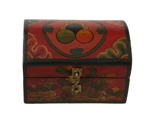 Boîte à bijoux en bois artisanale du Népal – coffret bouddhiste tibétain Joyaux Glorieux