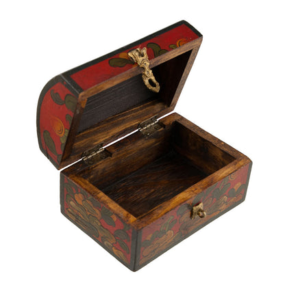 Boîte à bijoux en bois artisanale du Népal – coffret bouddhiste tibétain Joyaux Glorieux