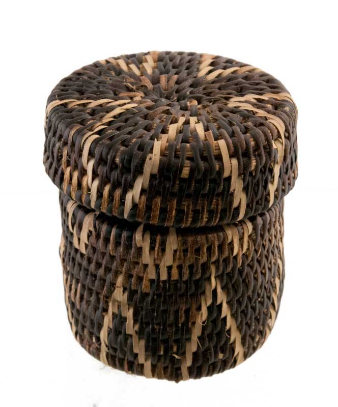 Boîte À Bijoux Ronde En Vannerie Nito – Artisanat Mangyan Des Philippines