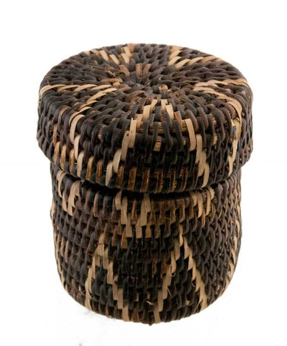 Boîte À Bijoux Ronde En Vannerie Nito – Artisanat Mangyan Des Philippines