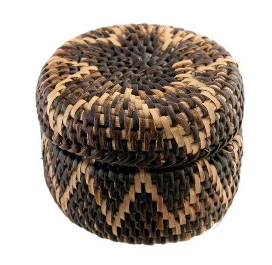 Boîte À Bijoux Ronde En Vannerie Nito – Artisanat Mangyan Des Philippines
