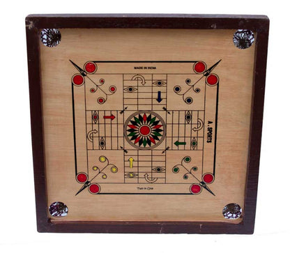 Ancien Carrom Indien en Bois – Jeu Traditionnel Artisanal 49 cm