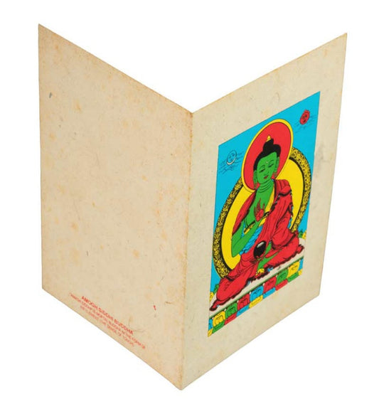 Carte De Vœux Bouddhiste Bouddha Vairocana – Papier Népalais Artisanat Spirituel