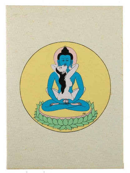 Carte De Vœux Bouddhiste Shakti Bouddha – Papier Népalais Artisanat Spirituel