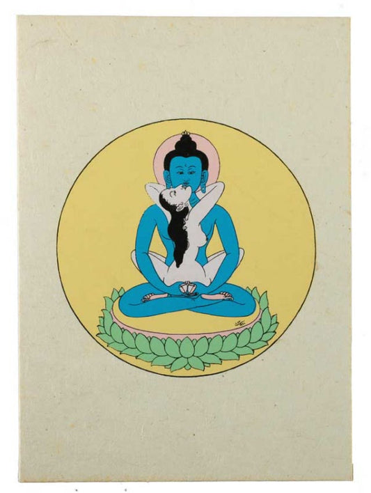 Carte De Vœux Bouddhiste Shakti Bouddha – Papier Népalais Artisanat Spirituel