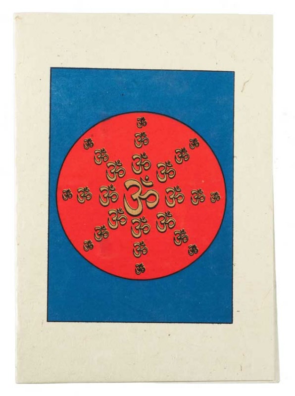 Carte De Vœux Bouddhiste Om Sacré – Papier Népalais Artisanat Spirituel